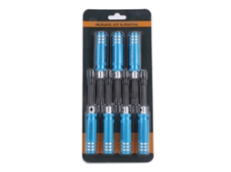 Kit de Chaves de Fenda e Hexagonais Profissional 7 Peças Aço Azul Ferramenta de Reparo Portátil