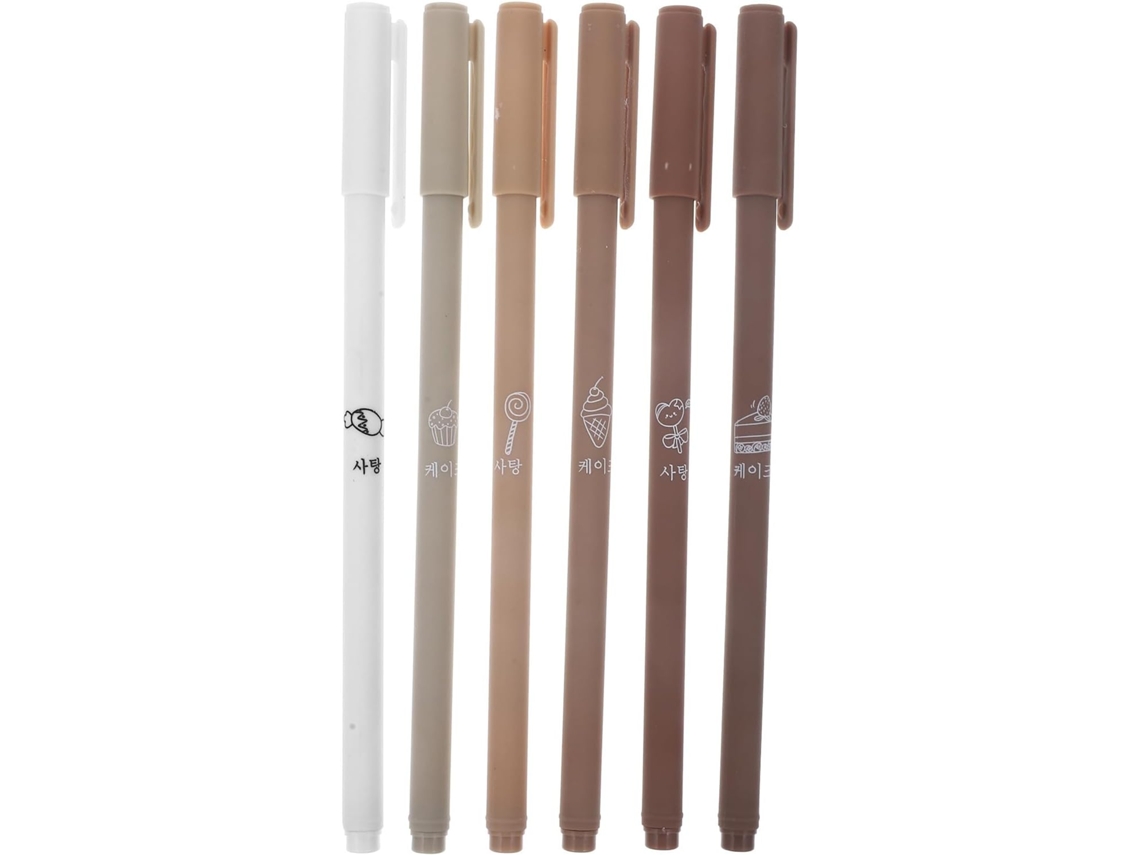 Conjunto De 6 Canetas Em Gel Pretas, Assinatura Portáteis Com Escrita