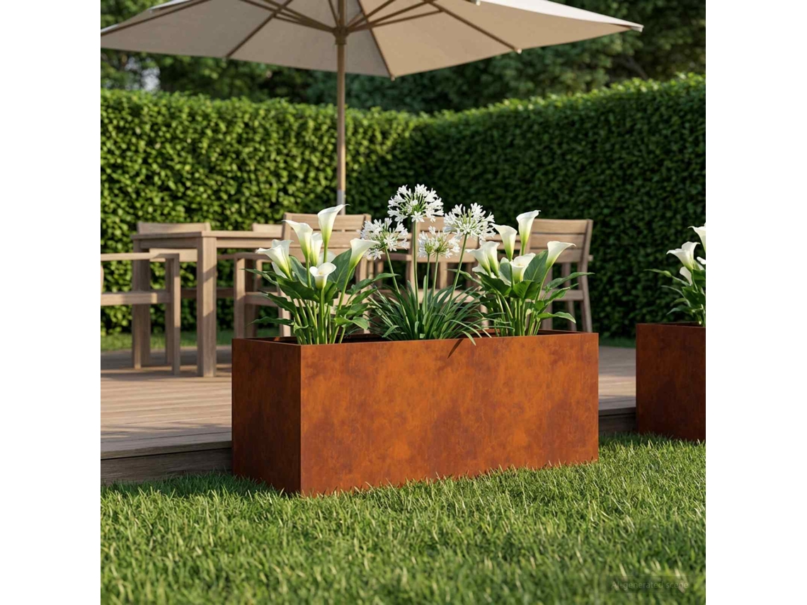 Vidaxl Vaso De Jardim Ferro Enferrujado 80 X 40 X 40 Cm Aço Corten