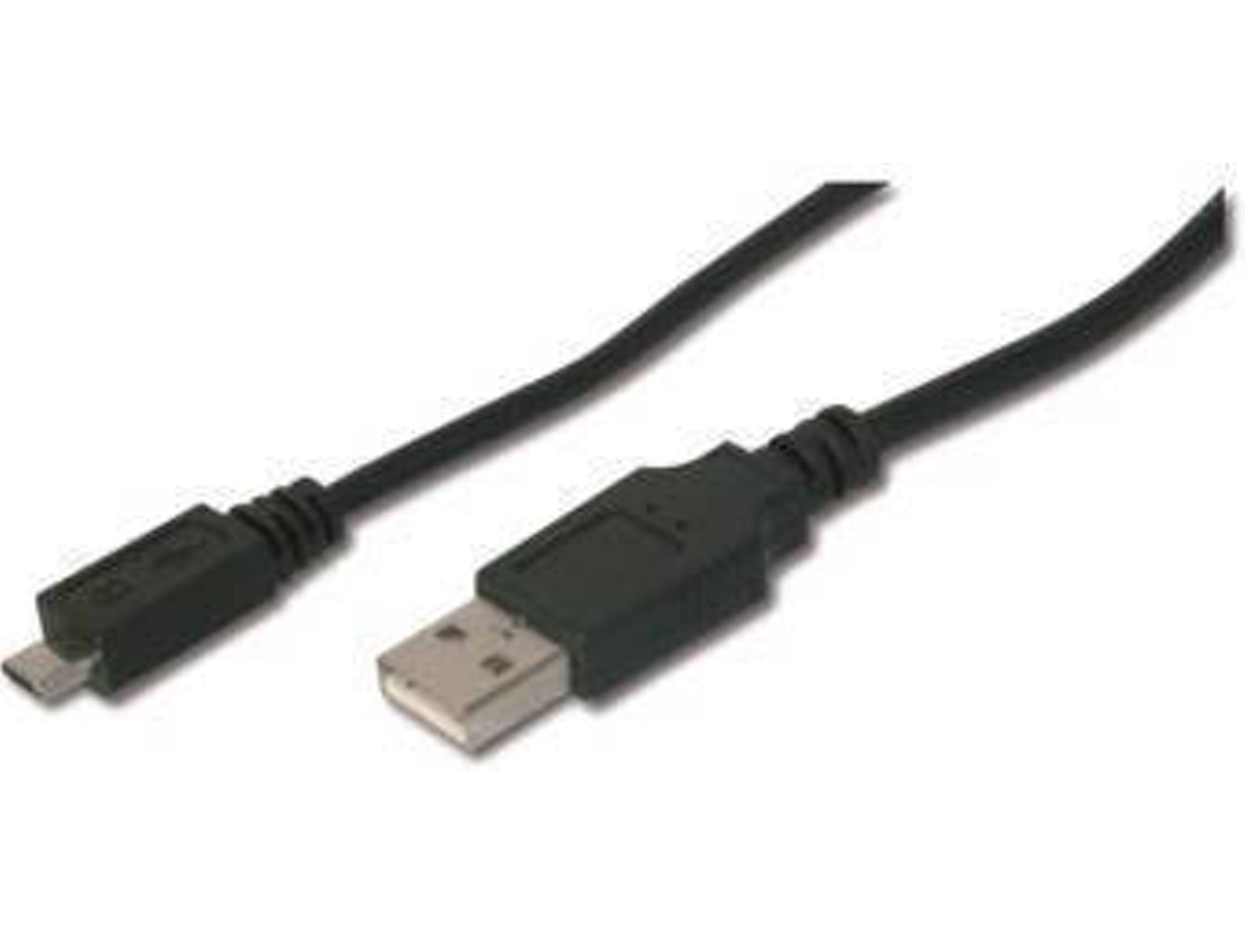 Cabo de Dados ASSMANN (USB A - Micro USB B - 1 m - Preto)