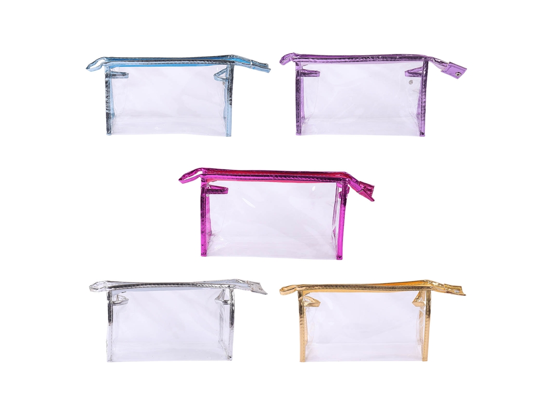 5pcs Necessaire de Maquiagem Transparente com 5 Cores para Viagem e Armazenamento S/MARCA