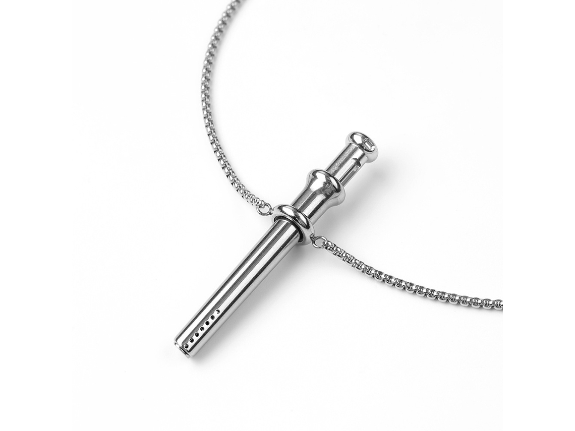 Colar Para Respiração, Alivia A Ansiedade, Auxilia Na Cessação Do Tabagismo, Meditação De Ioga - Pingente De Aço Inoxidável Prateado Panoona