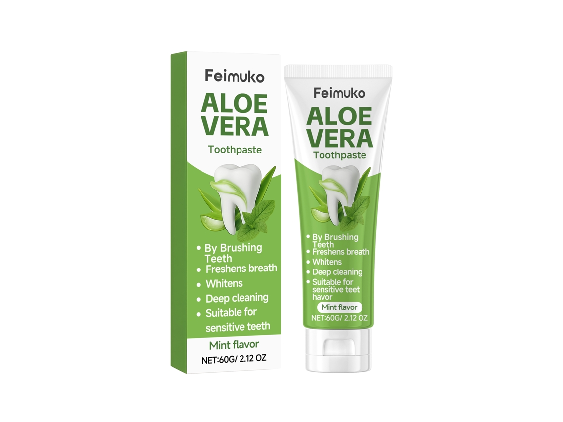 Pasta de Dentes Aloe Vera, Cuidado Suave para Dentes e Gengivas Sensíveis LAXISCREED