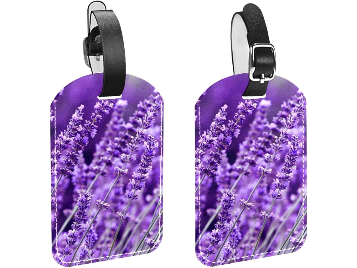 Conjunto De 2 Etiquetas Bagagem Viagem Lavanda Bolsa, Mala E Mochila Com Alça De Segurança