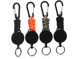 De 4 Peças Nuobesty De Chaveiros Mosquetão Retráteis, Porta-crachá Telescópico Com Cordão E