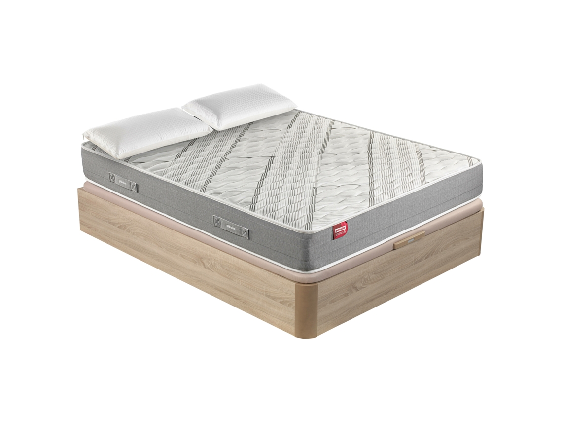 Pack Sommier Com Arrumação + Colchão De Casal De Molas Pikolin Arce (180x200 Cm - 53 Cm Altura)