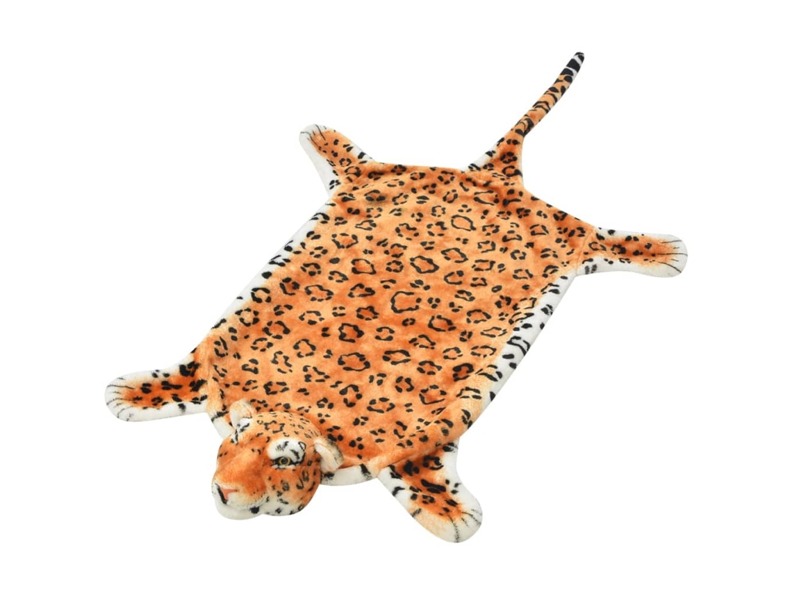 Vidaxl Tapete Leopardo De Pelúcia, 139 Cm, Castanho