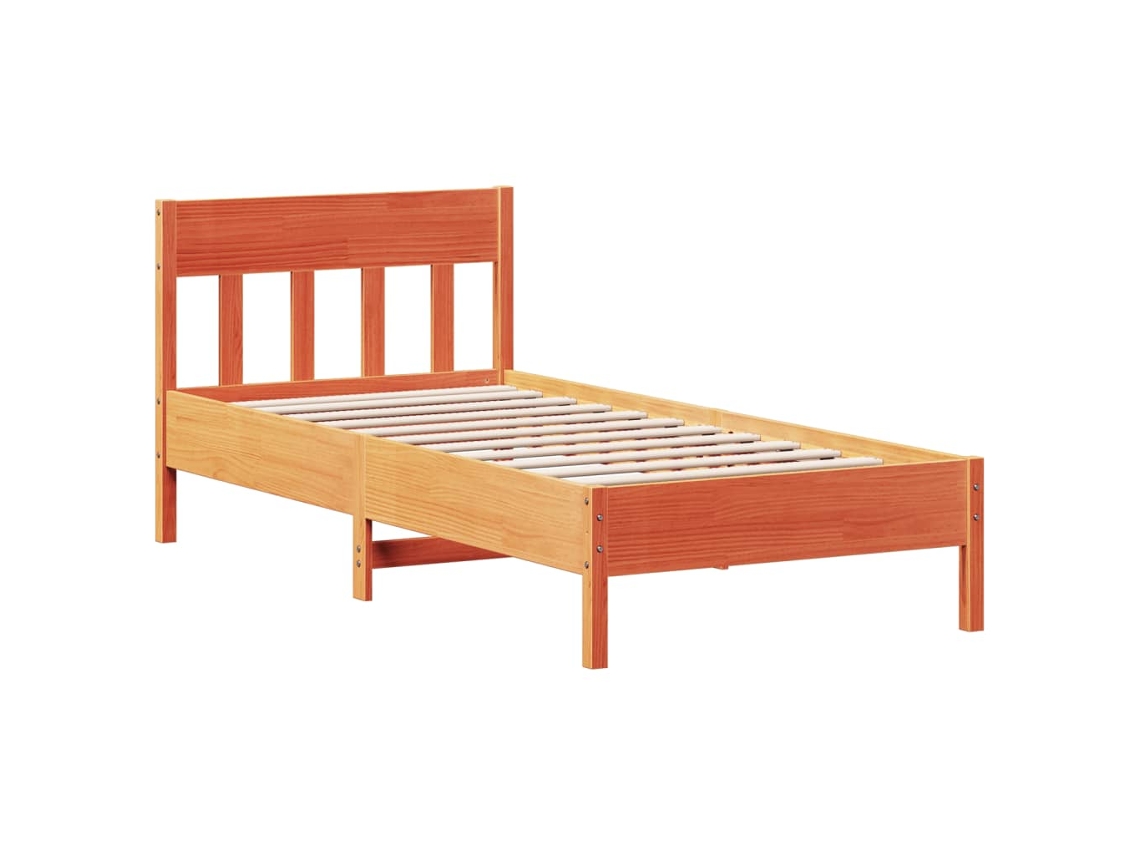 Bed Frame, Bed Frames Vidaxl Marrom Madeira De Pinho (75 X 190 Cm)