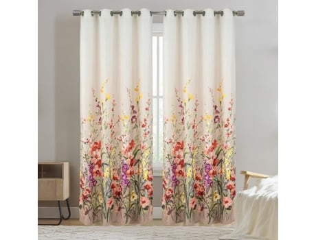 Cortinado Home Maison Par Blackout Ilhós Padrão Poliéster Branco (260 Cm)