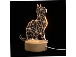 Abajur de Mesa Led 3d Adorável em Formato de Gato com Porta Usb, Luz Noturna Compacta para Quarto. SFUSHOS