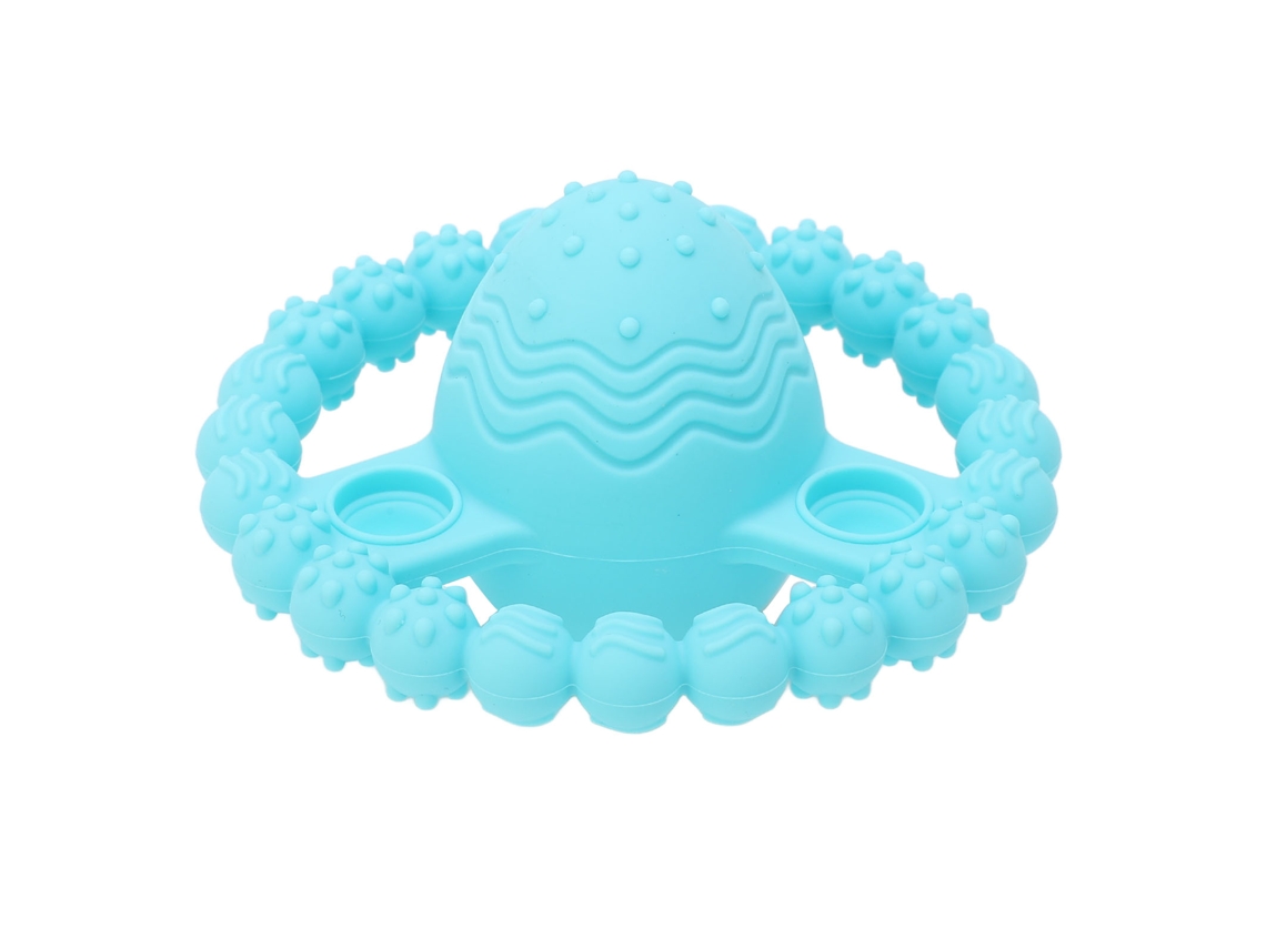 Primerox brinquedo de Dentição Silicone Gengiva Alivio Vibrante Chocalho para Bebês Azul