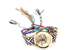 Relógio de Pulso Feminino Vansvar Quartz com Pulseira Tecida À Mão Padrão de Elefante