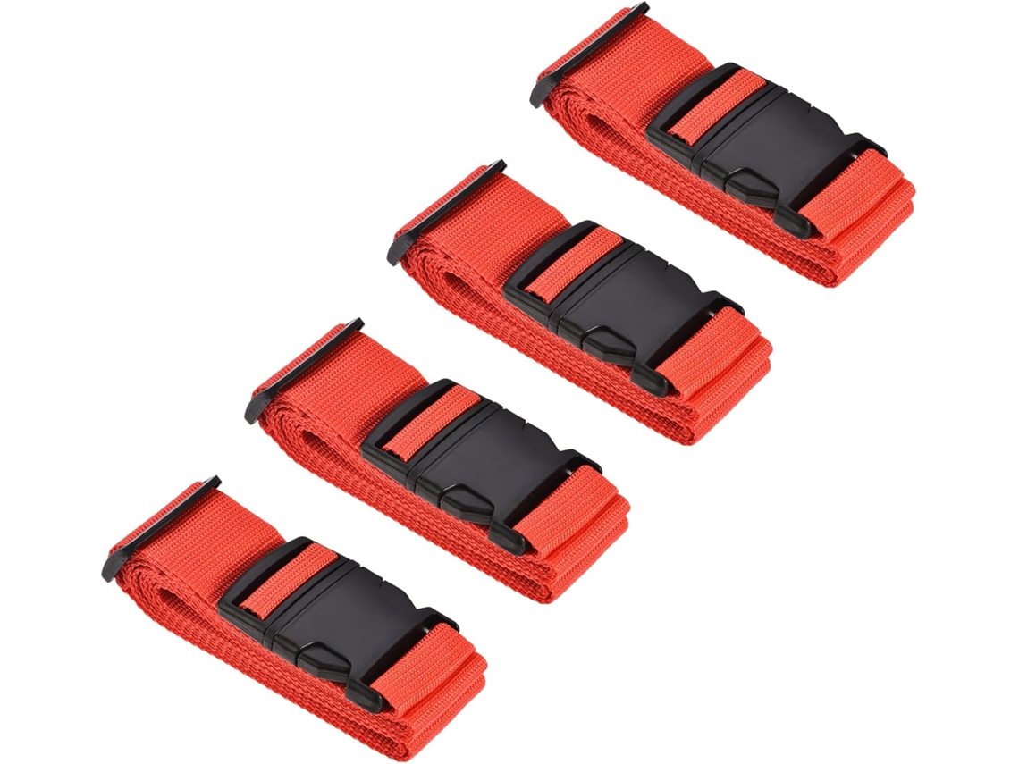 Conjunto De 4 Cintas Bagagem M Meterxity Acessórios Viagem Ajustáveis Em Pp Com Fivela, Ideais Malas 79x 2 Polegadas
