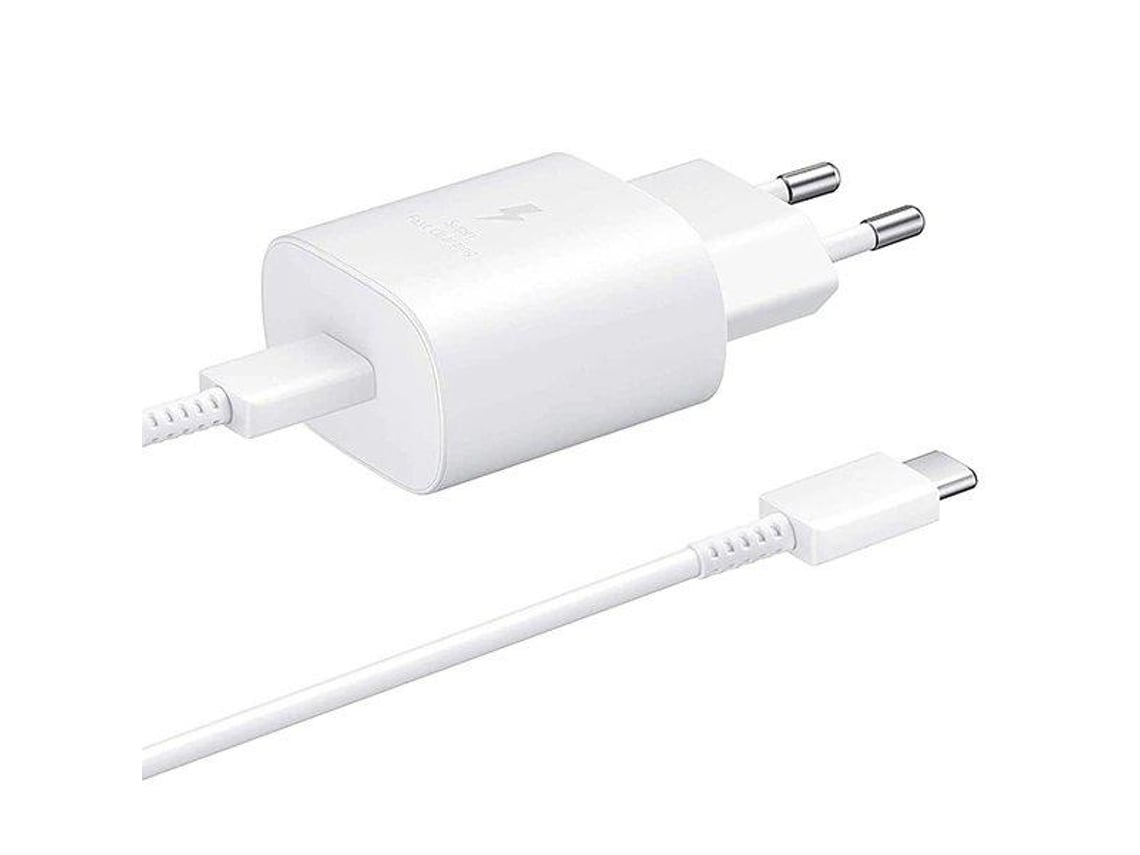 Kit Base Carregador Type C Fastcharge 25W Cabo Carga Type C To Type C Fastcharger Branco