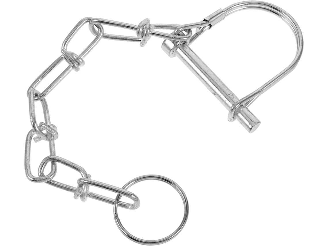 Pino De Segurança Galvanizado De 6 Mm Para Engate Com Corrente Metálica E Clipe.