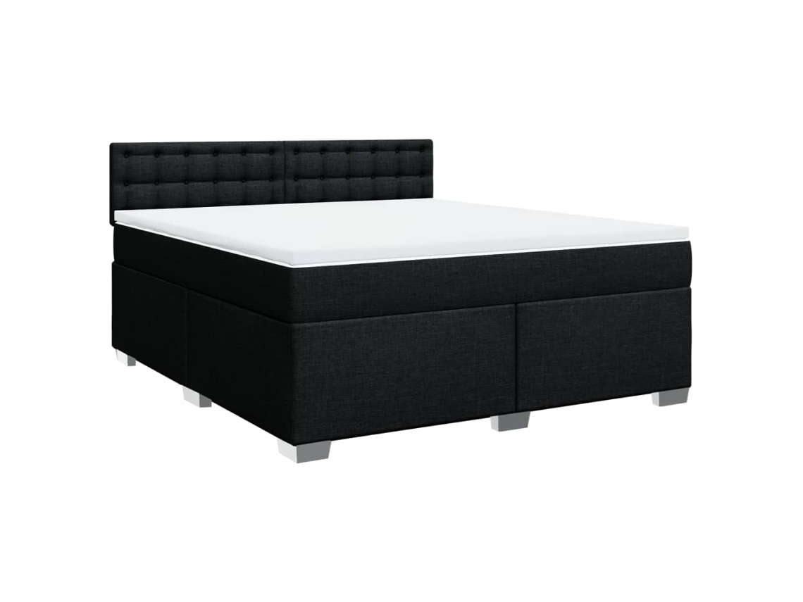 Cama com Molas/colchão 180x200 Cm Tecido Preto MAISON EXCLUSIVE
