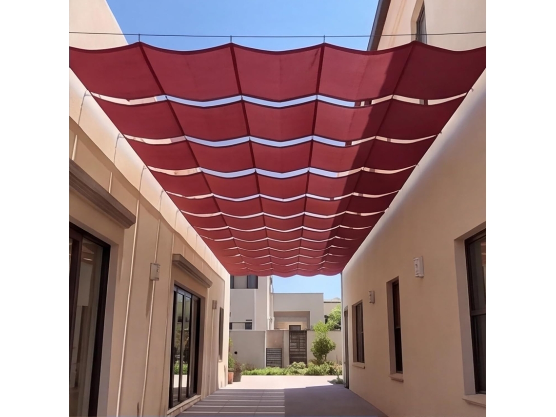 Toldo Retrátil À Prova D'água Com Proteção Uv 155 X 220 Cm Em Tecido Pes Para Pátio