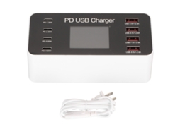 Mali estação de Carregamento Usb 65w Hub 8 Portas Usb A/c Pd Rápido Dock com Proteção de Circuito Plug Us