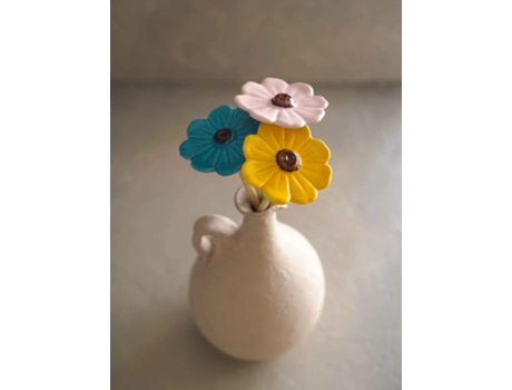 Buquê de 3 Flores Malmequer CERAMOR CERÂMICA