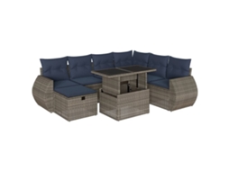 Conjunto de Sofá de Jardim, 8 Peças, Almofadas, Rattan Cinza MAISON EXCLUSIVE