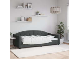 Vidaxl Sofá-cama 90x200 Cm Tecido Cinzento-escuro