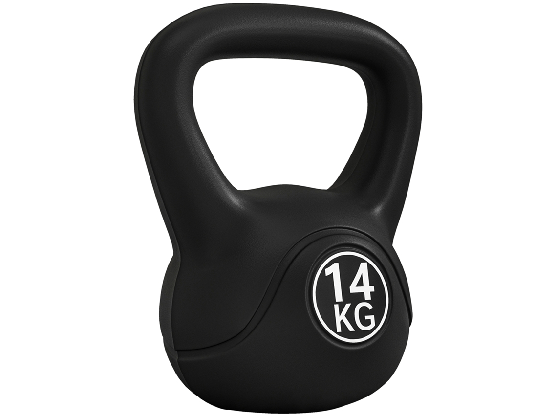 Kettlebell 14kg Areia Antiderrapante Preto