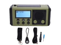 Rádio portátil com iluminação, solar, à prova d'água e emergência