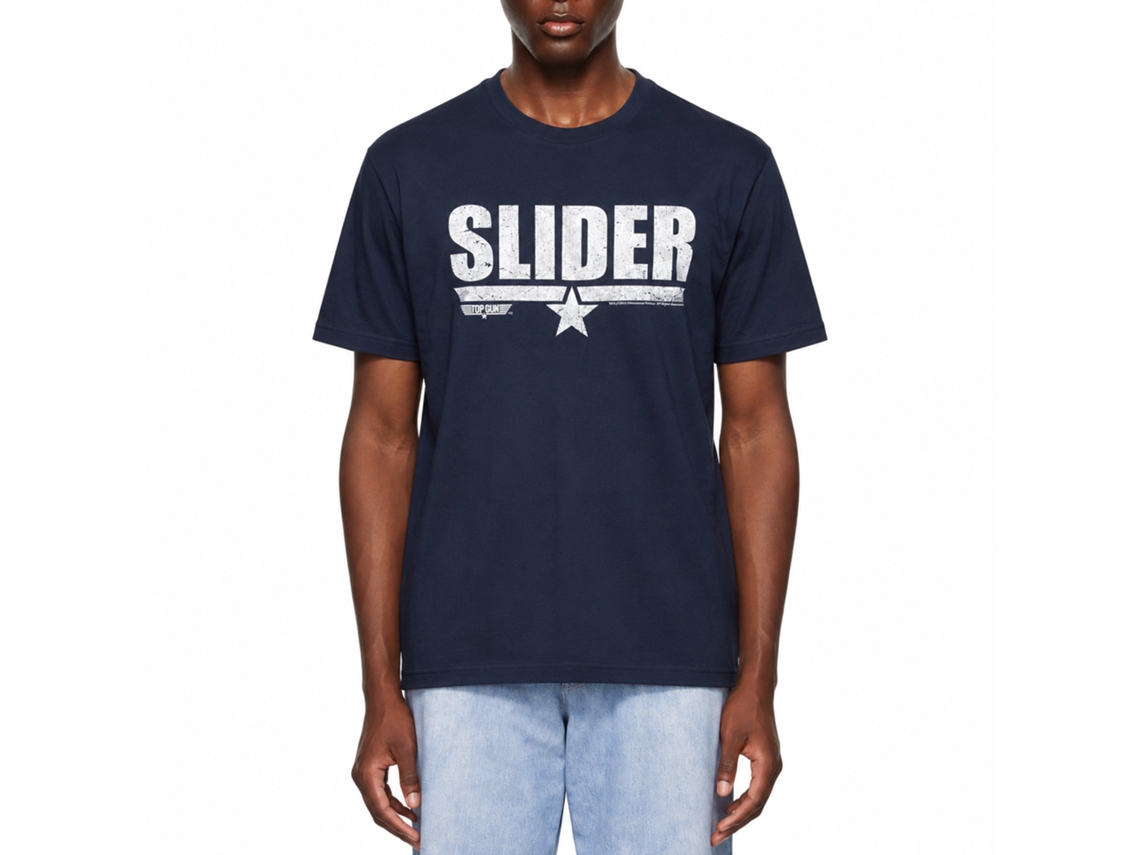 Rockinstone Top Gun Movie Slider Navy Adult T-shirt Size:xxxl