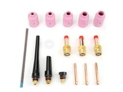 Conjunto De 18 Peças De Acessórios Para Soplete Tig: Copas, Coletores E Eléctrodos Para Wp-17/18/26 Wl20