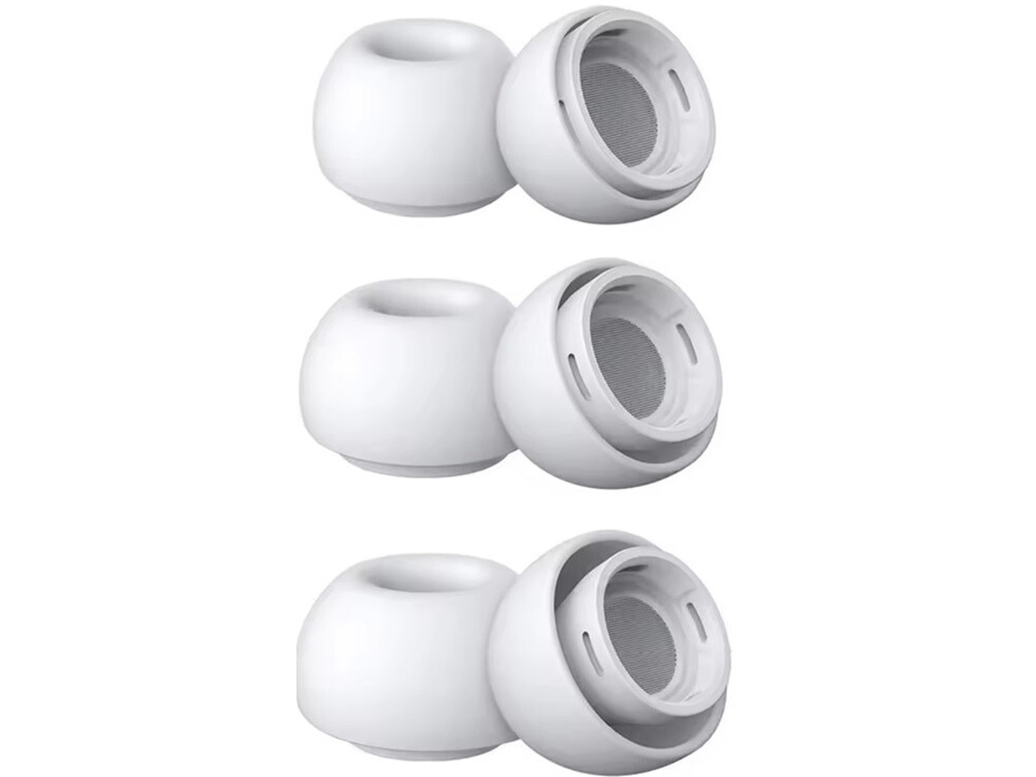 Set 3 Pares De Auscultadores Tradebit Silicon Para Apple Airpods Pro 1/2/3 (s, M, L) Branco