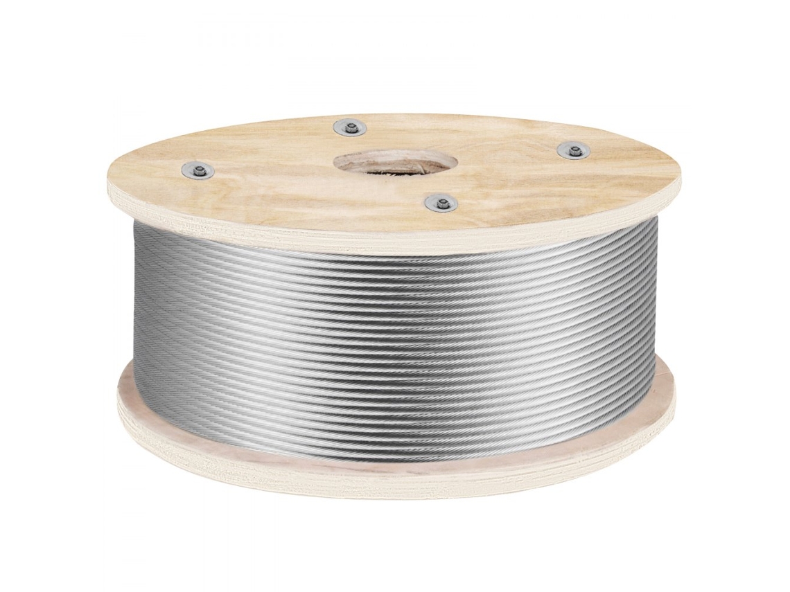 Cabo De Aço Inoxidável 152 M X 4,8 Mm Para Rampas, Jardins E Cercas Tekmaquinas