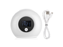 Lâmpada De Respiração Colorida Com Alarme, Alto-falante Bluetooth E Luz De Mesa Para Crianças No Quarto