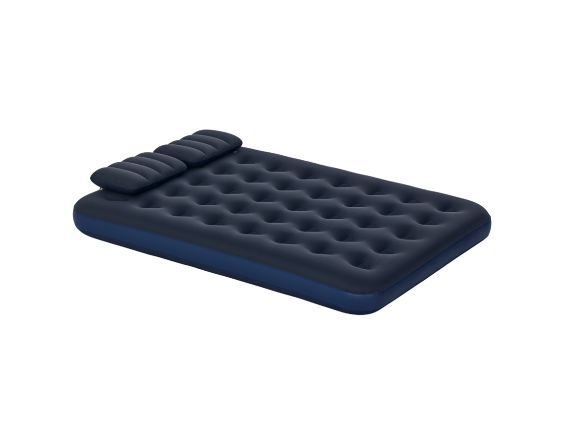 Colchão de Ar para 2 Pessoas,com Bomba Manual,macio e Resistente,203x152x22cm,azul BTFORUS