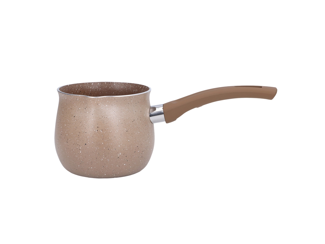 Aquecedor De Café Com Alça Única, Mini Panela De Leite, Liga De Alumínio, Antiaderente, Anti Queimadura, Para Cozinhar, Marrom Brilvibera