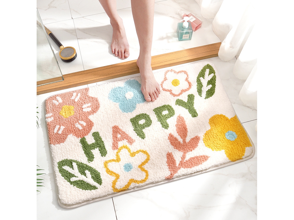 Tapetes de Banho Antiderrapantes Absorventes de Secagem Rápida para Decoração de Banheiro Padrão 5 EVELTEK 40x60cm