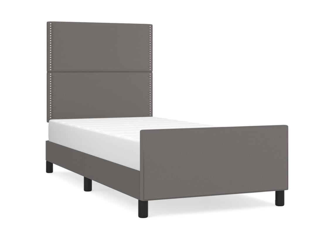 Estrutura de Cama MAISON EXCLUSIVE 100x200 cm couro artificial cinzento