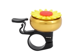 Campainha Infantil para Bicicleta em Formato de Flor, Cor Amarela, Som Alto e Nítido, Acessório de Segurança para Mtb, Estrada AQUAFORGE