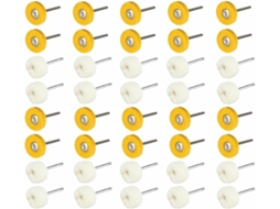 Conjunto De 40 Discos Polimento Rotativos 3mm Com Haste Algodão