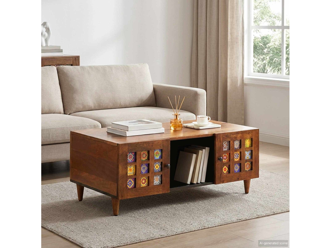 Vidaxl Mesa De Centro Castanho 100 X 54 X 40 Cm