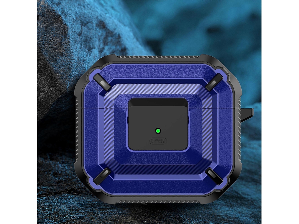 Capa protetora para fones de ouvido com textura de diamante, com interruptor e gancho para AirPods 3 GIECY