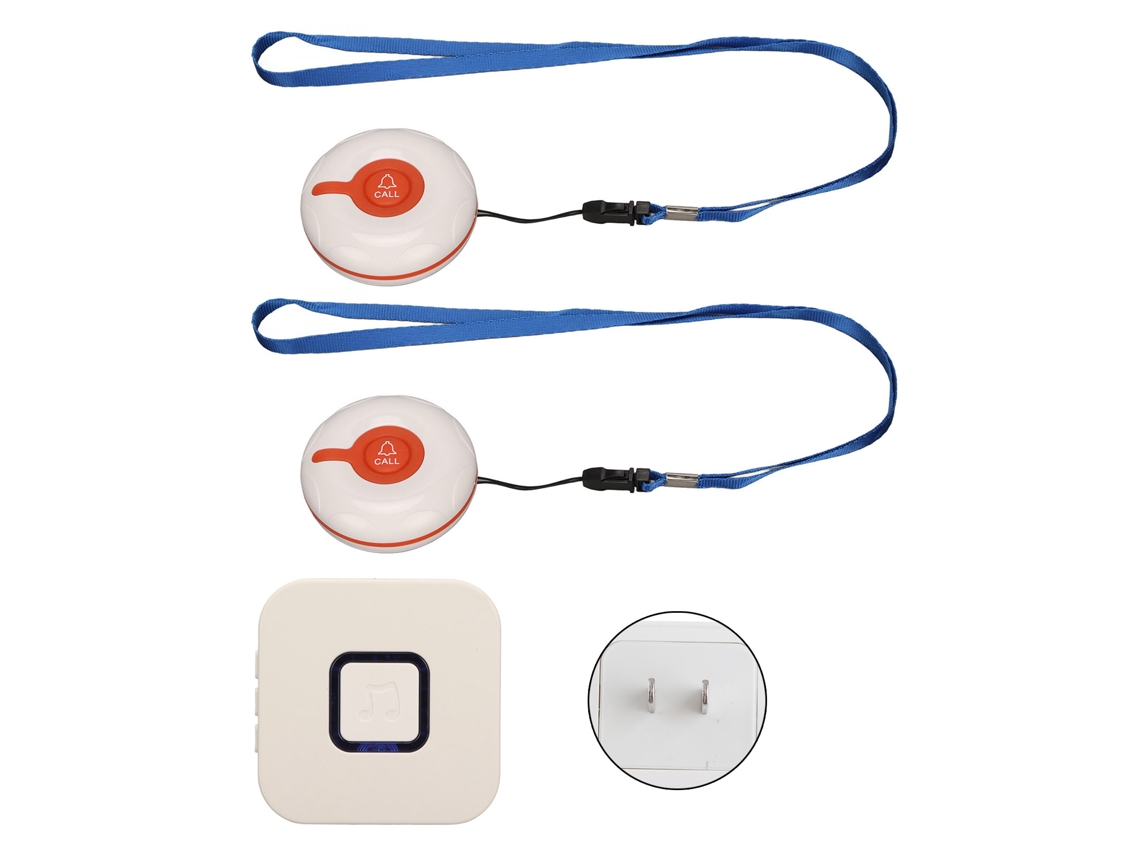 Aetheria botão de Chamada para Idosos com 4 Níveis de Volume Pager Sem Fio Abs Us Plug