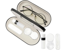 Estojo para Óculos, Portátil Dupla Face para Lentes de Contato 2 em 1, Multifuncional e Durável AQUAFORGE