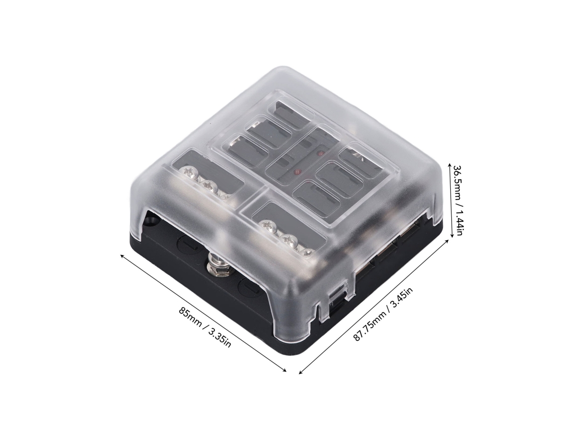 Laxiscreed Caixa De Fusiveis Impermeável Com 6 Vias E Led Para Veículos Dc 12v/24v