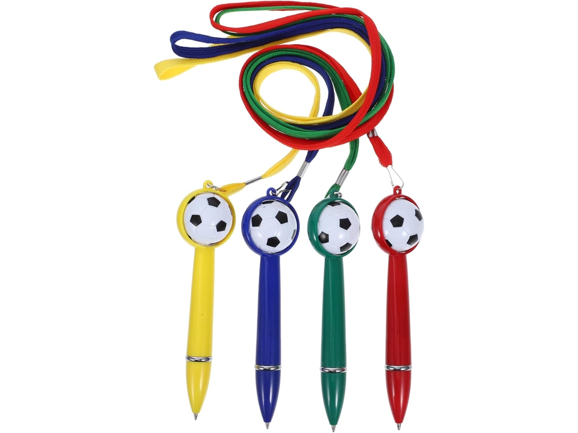 Conjunto De 4 Canetas Stobok Com Tema Futebol, Feitas Material