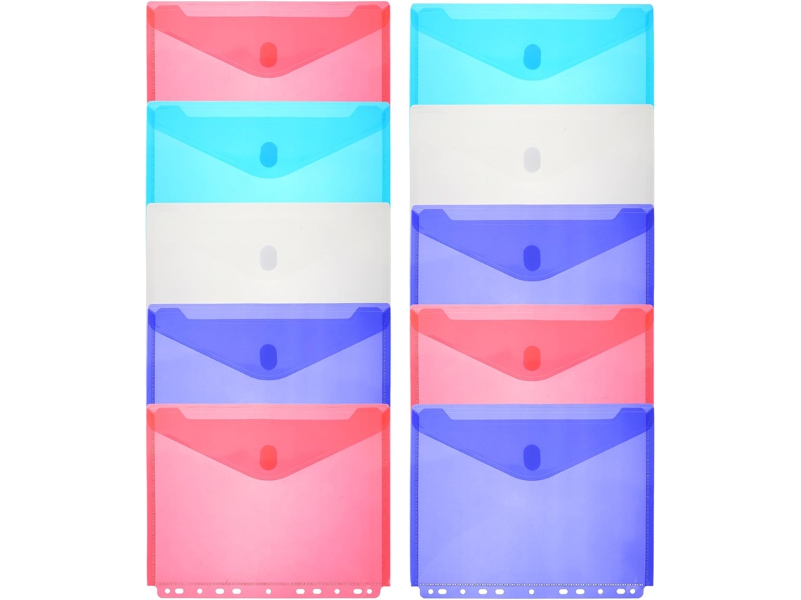 Veemoon Conjunto De 10-sacos Transparentes Para Armazenamento Documentos Com Fecho Pressão, Organizadores De Arquivos