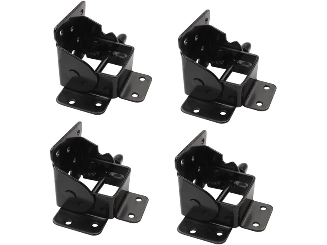 Conjunto De 4 Pés Mesa Com Suporte Preto E Para Economizando Espaço.