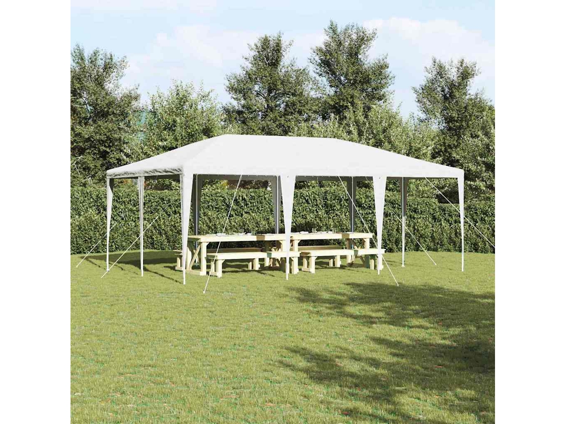 Vidaxl Tenda De Festa Branco 600 X 400 X 266 Cm Polietileno E Aço