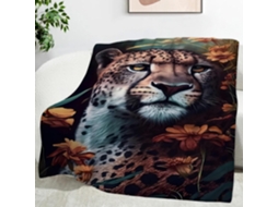 Manta Tigre Flor Amarela 100x130 Cm Multifuncional Macia Confortável Conjunto de Flanela para Cama Escritório
