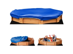 Caixa De Areia Infantil De Madeira Com Assentos E Tampa, Para Crianças De 3 A 8 Anos, 139,5 X X 21,5 Cm