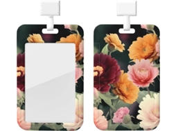 Lindo Porta Crachá Com Estampa Floral E Cordão, Capa Protetora Impermeável De Plástico Crachá, Ideal
